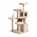Arbre à chat 90 x 60 x 180 cm en bois beige avec sisal - griffoir multi-niveaux