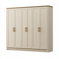 Armoire 6 portes 240 x 60 x 220 cm finition bois beige rangement classique