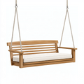 Banc balançoire suspendu 180 cm en bois naturel avec cordes pour extérieur