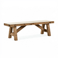 Banc 180 x 40 x 45 cm en bois brun naturel style rustique pour salle à manger