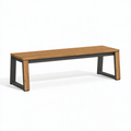 Banc de jardin 180 x 40 x 45 cm en bois et métal noir style industriel