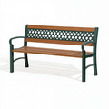 Banc de jardin 150 x 60 x 85 cm en bois et acier vert avec accoudoirs